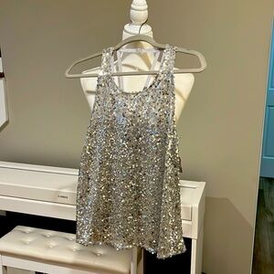 Free people silver sequence strappy tank